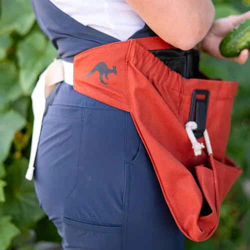Miniatura 3 de Roo - Delantal de jardinería con bolsillos y cosecha, bolsa de recogida, ajustable, resistente al agua, lavable, lona de algodón