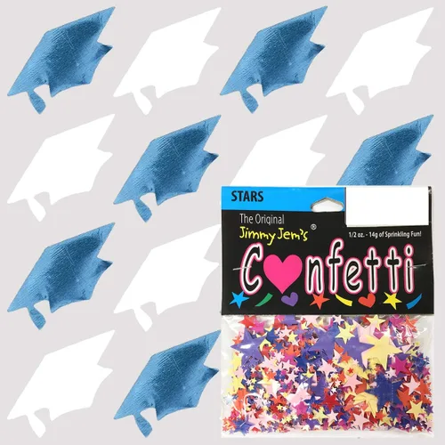 Miniatura 76 de Confetti Grad Cap Negro, Azul Marino Combo - 2 bolsas de media onza (1 oz)