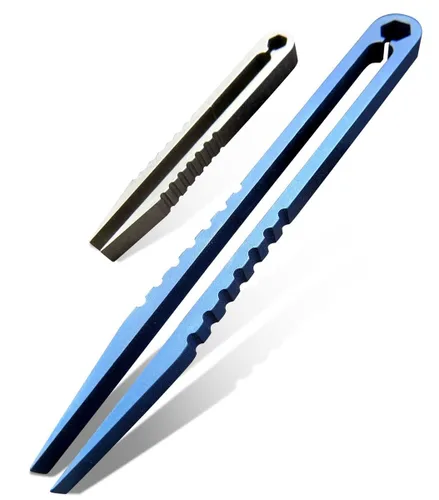 Canku 2 mini pinzas de titanio portátil aleación de titanio EDC pinzas supervivencia camping al aire libre mini herramienta (azul)