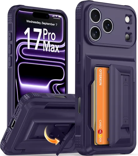 Miniatura 26 de Oterkin Funda tipo cartera para iPhone 17 Pro Max [4-5 tarjeteros] [soporte de soporte] [protección completa de la cámara] [bloqueo RFID] iPhone 17