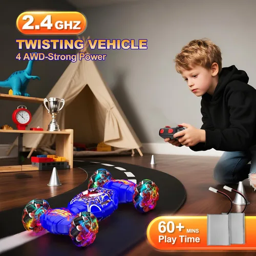 Miniatura 2 de Auto de control remoto, auto de acrobacias RC con detección de gestos, vehículo todoterreno transformado 4WD para rotación y deriva de 360°, autos
