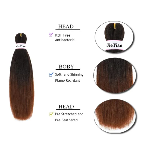 Miniatura 2 de Liang Dian Cabello Trenzado Preestirado Ombre de 12 Pulgadas, 8 Paquetes de Trenzas de Ganchillo Sintéticas, Ajuste con Agua Caliente, Extensiones