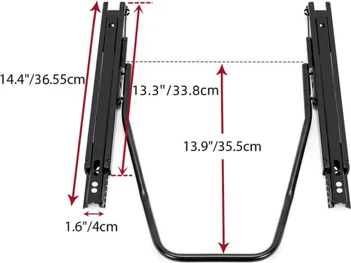 Miniatura 7 de Kojem Deslizadores Universales de Asiento Riel de Montaje de Asiento, Kit de Soportes de Rieles de Bloqueo Dual Compatible con Asientos de Carreras