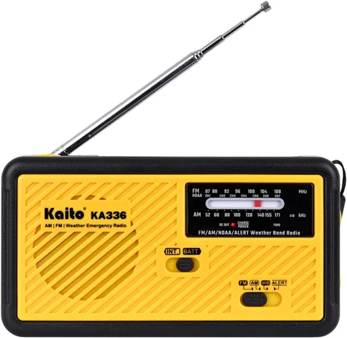 Miniatura 2 de Kaito Voyager ECO Radio de emergencia KA336 AM/FM NOAA Alerta meteorológica de 5 vías con manivela solar receptor de radio con linterna LED