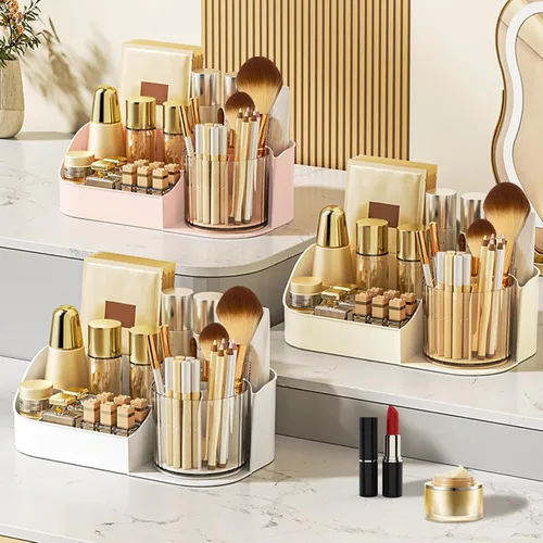 Miniatura 2 de DASITON Organizador de Maquillaje de Gran Capacidad con Soporte Giratorio de 360° para Brochas de Maquillaje, Organizadores de Almacenamiento