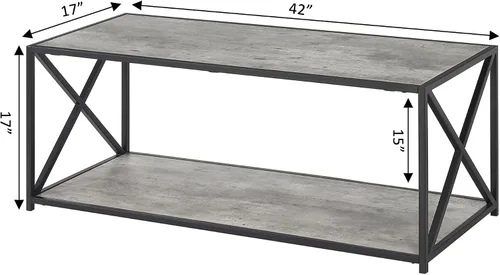Miniatura 3 de Convenience Concepts Mesa de centro con estante, abedul sintético