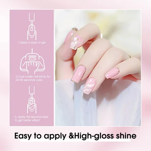 Miniatura 7 de VENALISA - Juego de esmaltes de uñas de gel rosa sin hema, 6 colores, popular kit de esmalte de gel rosa nude, esmalte en gel de remojo con lámpara