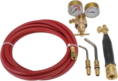 Miniatura 2 de Kit de acetileno de aire de 5 piezas, kit de soplete, incluye 1 regulador de acetileno CGA 200 soldador de gas de soldadura, manguera estándar