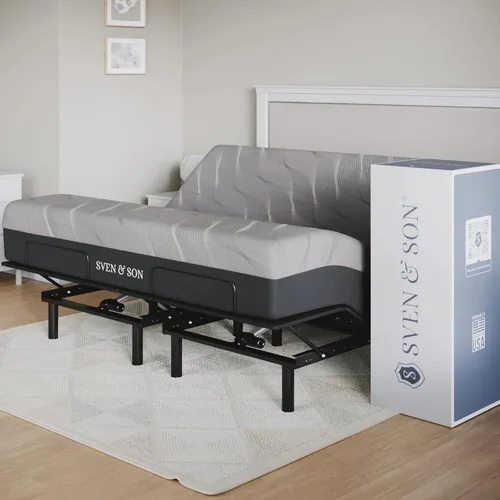 Miniatura 16 de Sven & Son Essential - Base de cama ajustable tamaño twin XL + colchón de espuma viscoelástica de gel frío de 10 pulgadas, inalámbrica, fácil