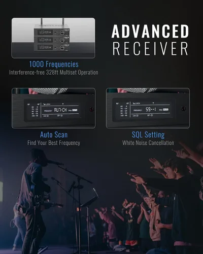 Miniatura 5 de Phenyx Pro Sistema de micrófono inalámbrico True Diversity PTU-1U con micrófono de mano