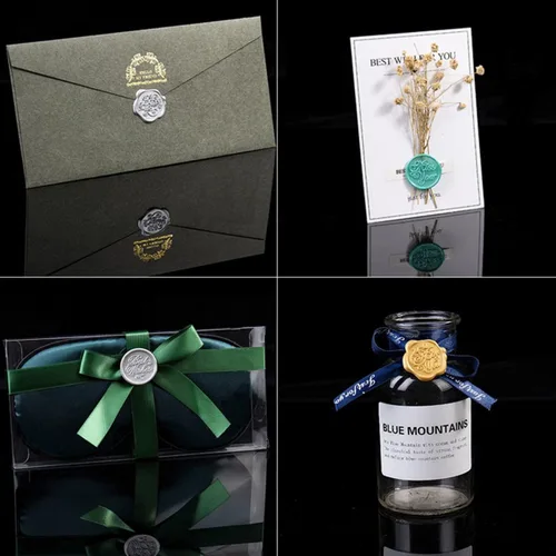Miniatura 7 de Sello de cera, sello clásico de sellado de cera con inicial, cabeza de latón, mango de madera para invitación de fiesta de boda (letra A)