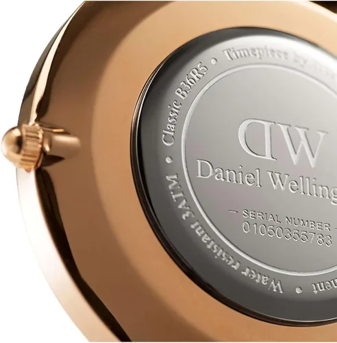 Miniatura 4 de Daniel Wellington Reloj clásico de cuero oro rosa