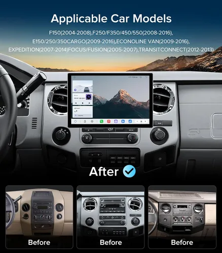 Miniatura 2 de Radio de coche de 11.5 pulgadas para Ford F150 Stereo 2004~2008, F250/F350/450 2008~2016 con CarPlay inalámbrico y Android Auto/FM/AM/5G