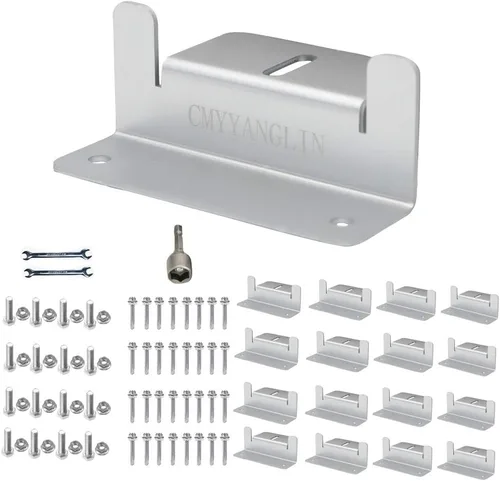 Miniatura 8 de Soportes de montaje en Z para panel solar, con tuercas y pernos, adecuados para paneles solares de 50 W a 150 W en RV, barcos, autocaravanas, Acero