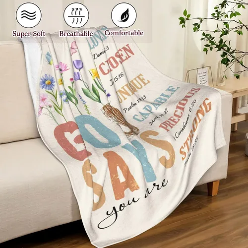 Miniatura 4 de Manta Cristiana, Regalos de Cumpleaños para Mujeres y Hombres, Manta Decorativa Inspiradora de Escritura con Versículo Bíblico Regalos Religiosos