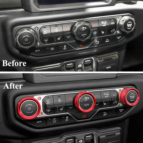 Miniatura 4 de Thor-Ind Cubierta de botón para interruptor de aire acondicionado de CA para Jeep Wrangler JL JLU Rubicon Sahara 2018 2019-2021 Gladiator JT