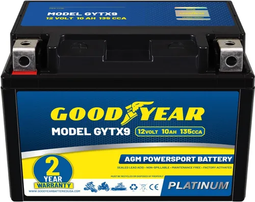 Miniatura 13 de Goodyear GYTX4L - Batería AGM de 12 voltios 4 AH, 50 CCA, recargable de alto rendimiento, sin mantenimiento, SLA - AGM para motocicleta, ATV, UTV, 4
