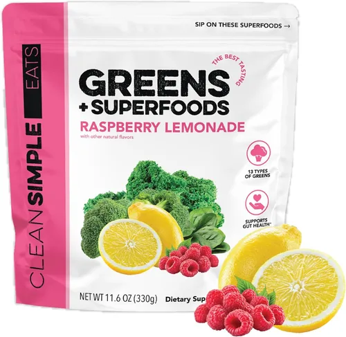 Miniatura 11 de Clean Simple Eats Super Greens Powder - Polvo de verduras con sabor natural con clorella, espirulina, superalimentos y fibra prebiótica, sin
