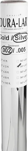 Grafix Dura-Lar Película de 0.002", Plata 54" x 12', Película Dura-Lar plateada opaca es una película de poliéster con un revestimiento de aluminio