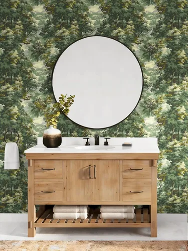 Miniatura 4 de Papel tapiz de bosque para despegar y pegar, papel de contacto verde, papel tapiz de árbol de bosque, papel tapiz botánico de bosque, autoadhesivo