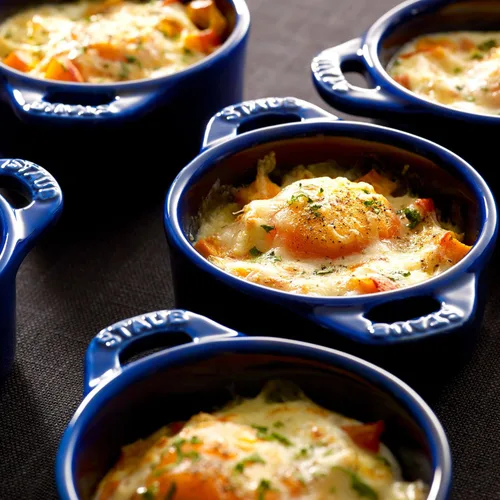 Miniatura 3 de STAUB Horno holandés Ceramics Mini Round Cocotte de 3 piezas, azul oscuro