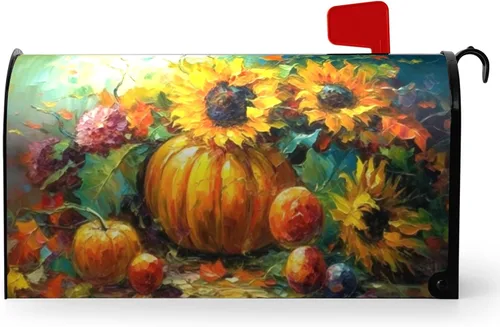 Miniatura 46 de Funda para buzón de verano magnética, girasol de verano impermeable, fundas para buzón de primavera, mariposas florales, buzón de poste, cubiertas
