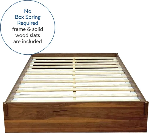 Miniatura 3 de Decoro Liberty - Cama de plataforma de madera, acabado de nogal, tamaño Queen