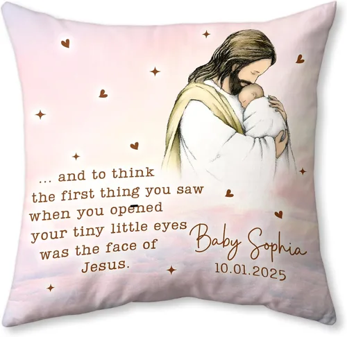 Miniatura 15 de Hyturtle Almohada conmemorativa personalizada para bebé (bebé conmemorativo 1)