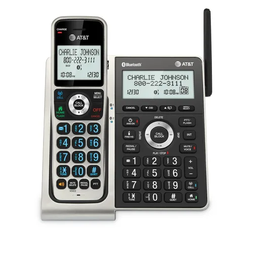 Miniatura 26 de AT&T CL83507 DECT 6.0 - Teléfono inalámbrico de 5 auriculares para el hogar con base de teclado dual, contestadora, bloqueo de llamadas, Base