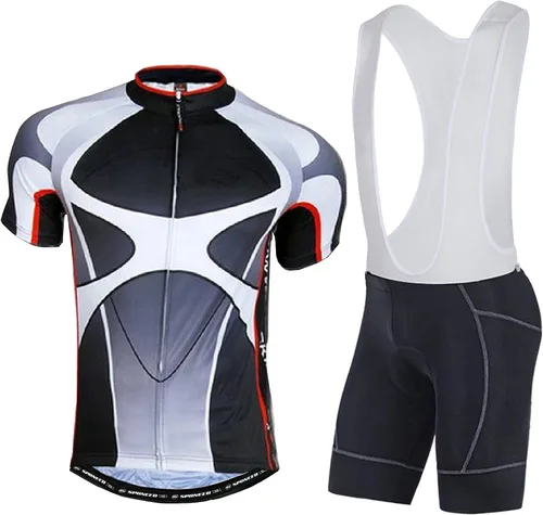 sponeed Pantalones cortos de los hombres Bib y Jersey Ciclismo Kits Set Road Bike Outdoor Riding Sportswear