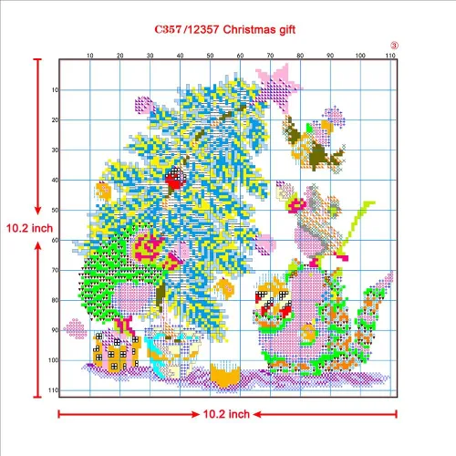 Miniatura 5 de Kits de punto de cruz impreso, 11 quilates, 14 x 14 pulgadas, 100% algodón, regalo de vacaciones, kit de iniciación de bordado, patrones fáciles