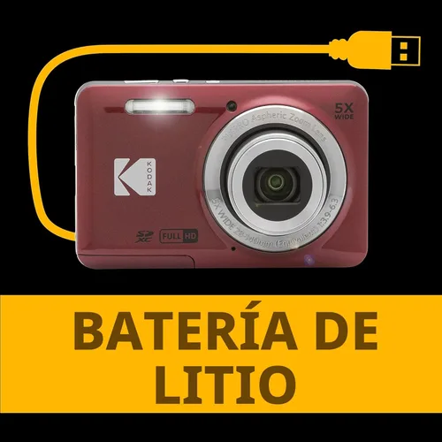 Miniatura 6 de Kodak PIXPRO FZ55-RD - Cámara digital de 16 MP con zoom óptico 5X, gran angular de 28 mm, video Full HD 1080P, pantalla LCD de 2,7 pulgadas para Rojo