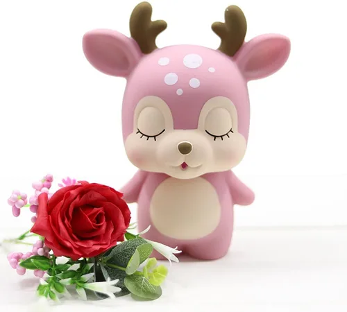 Alcancía de ciervo infantil, alcancía a prueba de caídas para niños y niñas, regalo para el día del niño. Rosado