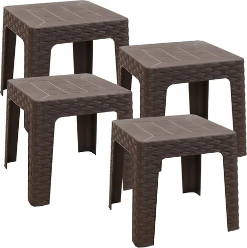Miniatura 17 de Sunnydaze Adirondack - Mesa auxiliar pequeña para exteriores para elementos esenciales de balcón, mesa auxiliar cuadrada de plástico para patio