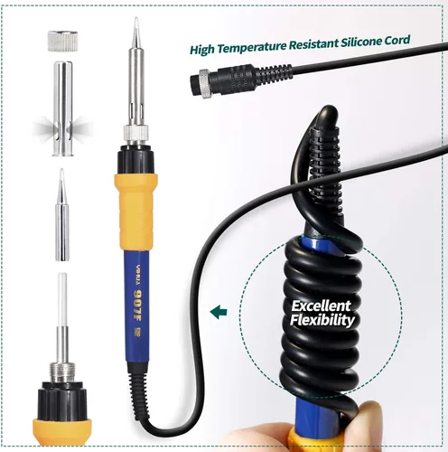 Miniatura 4 de YIHUA Paquete de estación de soldadura profesional 939D+ con tapete de reparación electrónica M180 de 17.32 x 12.20 pulgadas con soporte de hierro