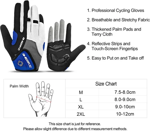 Miniatura 7 de INBIKE Guantes de ciclismo para hombre acolchados de gel de 0.197 in transpirables y resistentes al desgaste