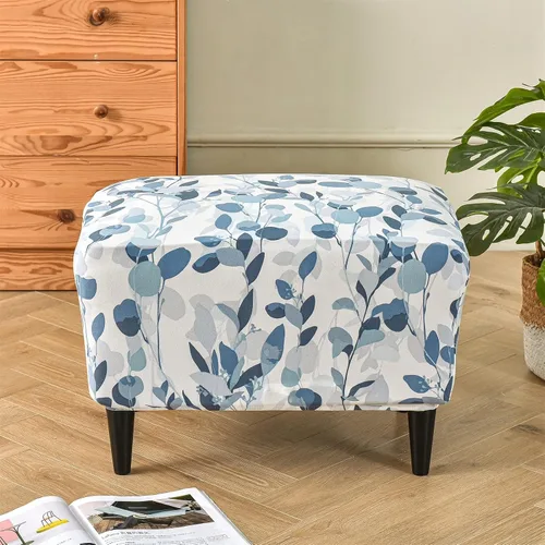 Miniatura 7 de Eco-Ancheng Funda elástica para silla, funda otomana rectangular de almacenamiento, funda otomana para reposapiés, fundas otomanas para taburete