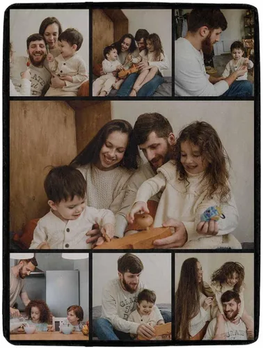 Miniatura 26 de YESCUSTOM Manta personalizable para la familia, mantas personalizadas con fotos, texto, 8 fotos, collages de fotos, regalo para el día de recuerdos