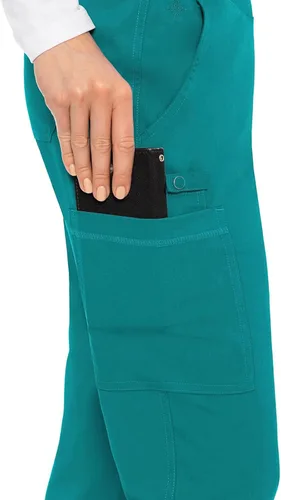 Miniatura 2 de Med Couture Pantalón de yoga para mujer con 7 bolsillos, cintura de punto acanalado ultrasuave y tecnología elástica de 2 vías, MC7739