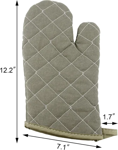 New Star Foodservice Guantes de horno con defensa adicional, hasta 400 F, juego de 2 (oliva (ignífugo), 13 pulgadas (juego de 2))