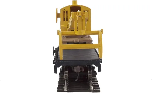 Miniatura 3 de Walthers Trainline Flatcar con grúa lista para funcionar - Chessie/Baltimore y Ohio 9151, azul y amarillo