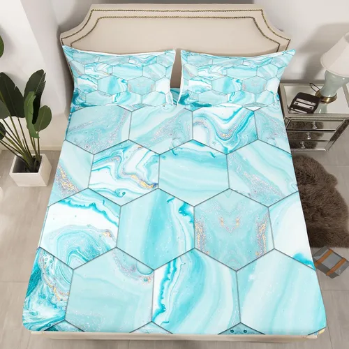 Miniatura 23 de Erosebridal Juego de cama de caballo para niñas, niños y parejas, sábana bajera ajustable de caballos blancos y negros, tamaño individual, diseño