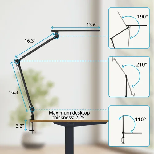 Miniatura 4 de UPLIFT DESK Lámpara de escritorio LED E7, 3 modos de color ajustables, luz de escritorio de oficina en casa regulable para escritorio de pie