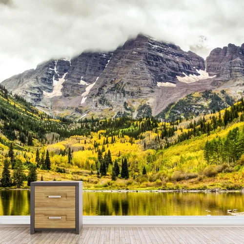 Miniatura 3 de SIGNFORD Papel Pintado Despegar Y Pegar, Decoración Para Inquilinos. Fotografía De Naturaleza - Fondo De Pantalla De Montaña, Bosque Y Vista Del