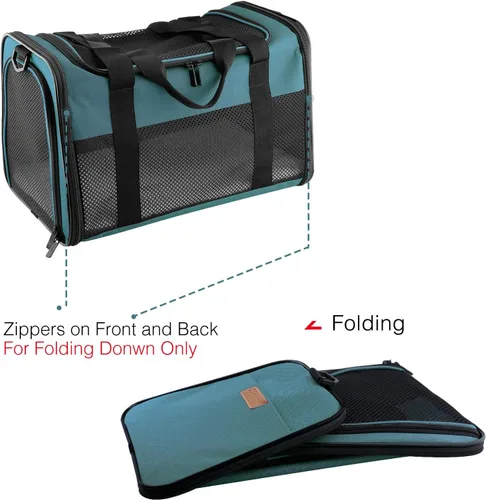 Miniatura 7 de Transportín para Gatos - Transportín Portátil Plegable para Perros y Mascotas, Bolsa para Mascotas de Lados Suaves hasta 15 Libras, Transportín