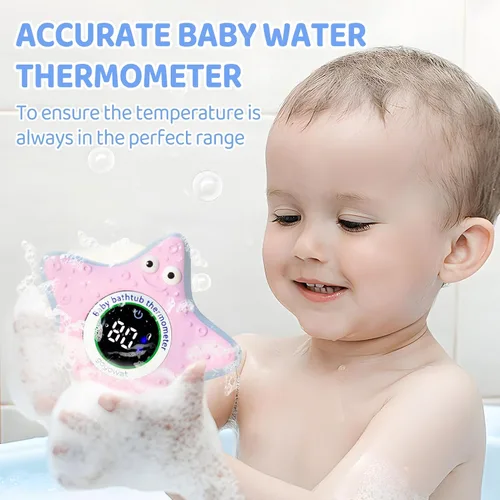 Miniatura 3 de Termómetro de baño con pantalla LED y advertencia de temperatura, termómetro digital de temperatura del agua Fahrenheit para habitación, juguetes