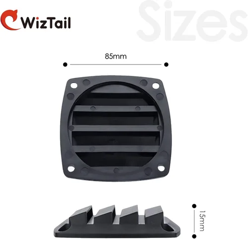 Miniatura 7 de 2 rejillas de ventilación negras de 3 pulgadas, cubierta de parrilla de casco marino de barco, pieza de repuesto para caravana rectangular, cubierta