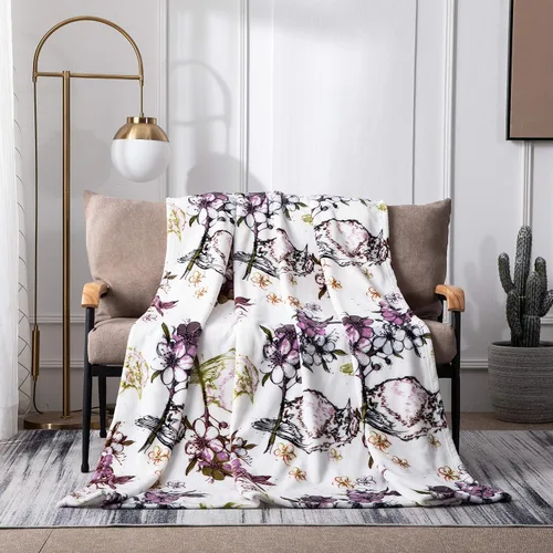 Miniatura 13 de DaDa Bedding - Manta de franela de visón sintético, estilo victoriano, vintage, susurrante, crepúsculo, sedosa, suave, lujosa, brillante, a rayas