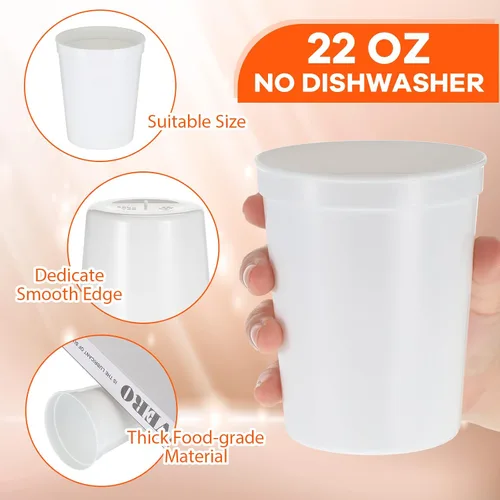 Miniatura 2 de 120 vasos de plástico a granel de 16 onzas, vasos de plástico para estadios, vasos de fiesta para niños, vasos de jugo apilables, vasos de agua