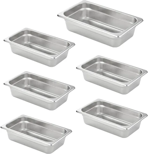 Miniatura 23 de HECMAC Paquete de 6 Tapas de Bandeja de Hotel de Tamaño 1/2 con Muescas, Acero Inoxidable Sólido Resistente para Mesa de Vapor, Tapa de Bandeja